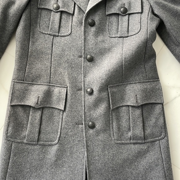 Pink Tartan military style coat/pea coat - Picture 6 of 13